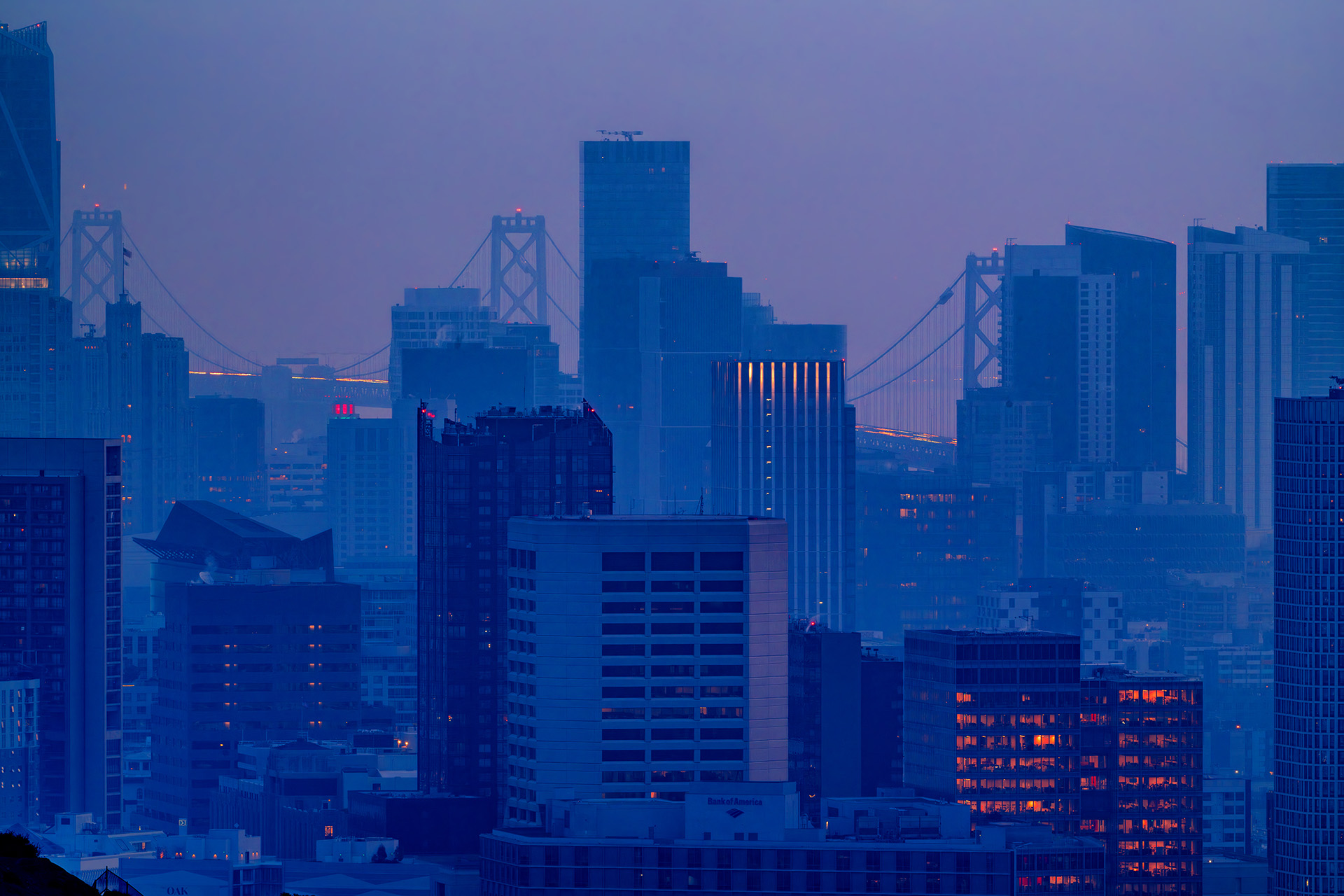 San Francisco skyline before sunrise