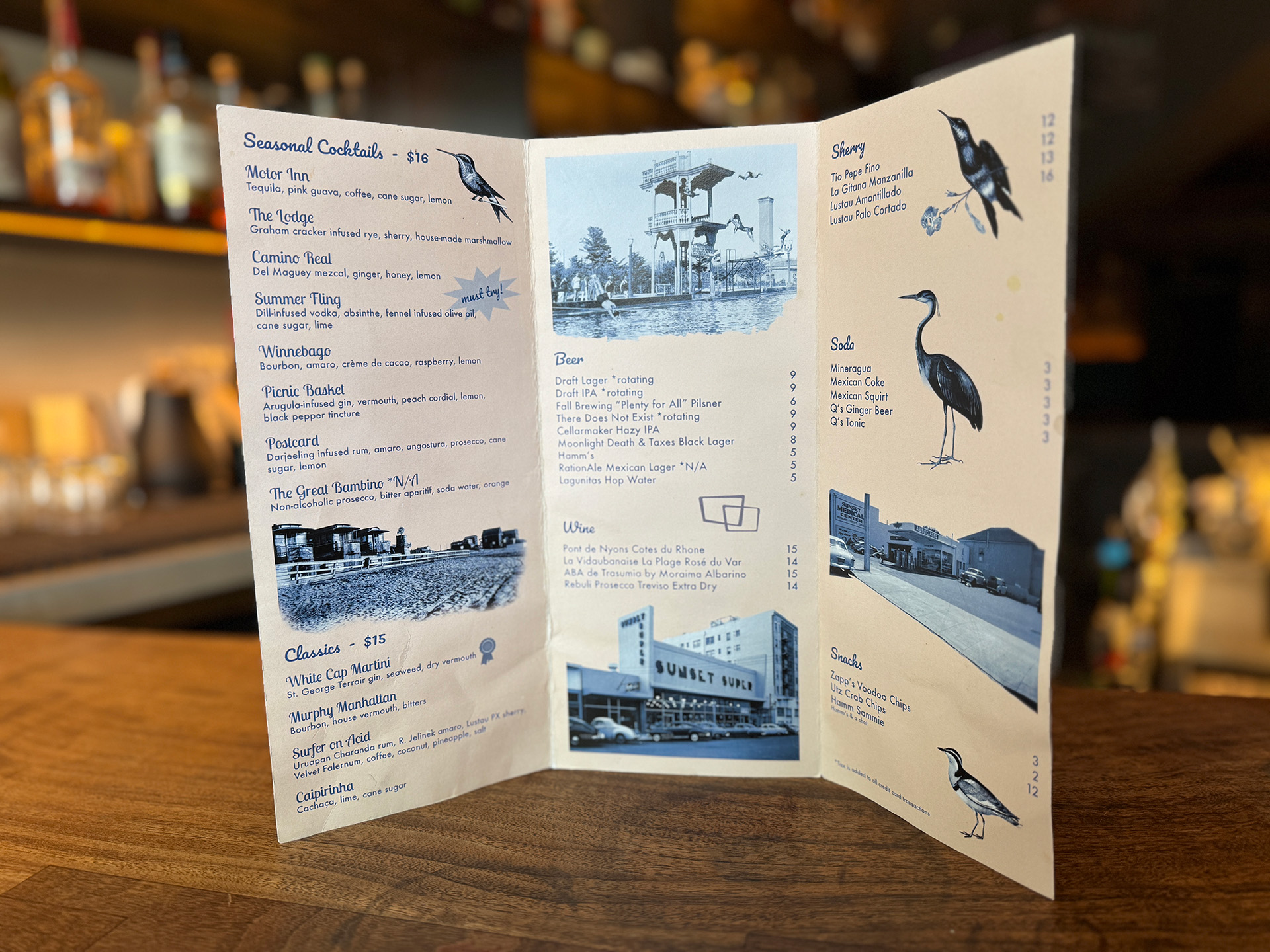 White Cap Cocktail Menu (interior)