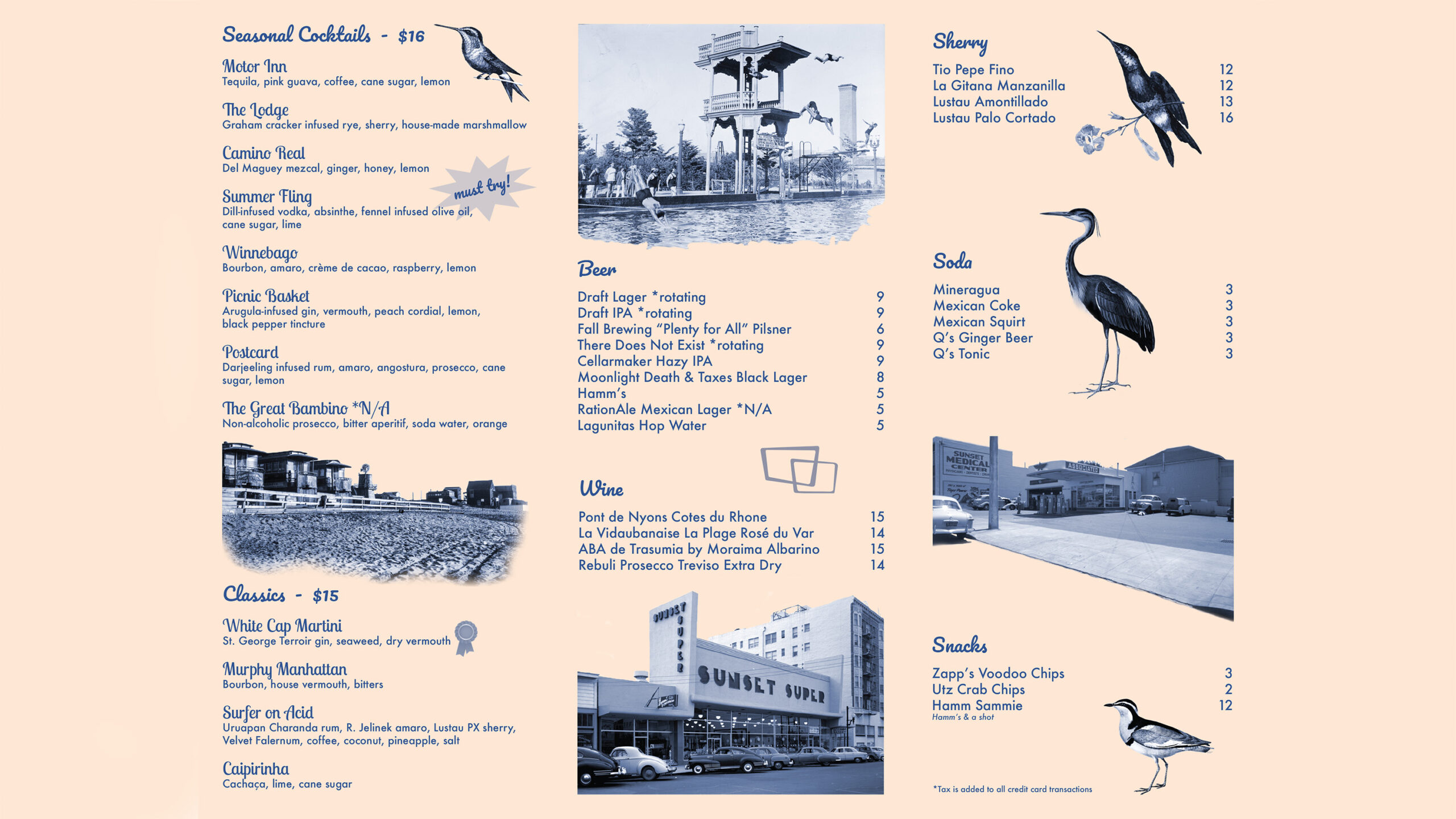 White Cap - Cocktail Menu Design - Inside
