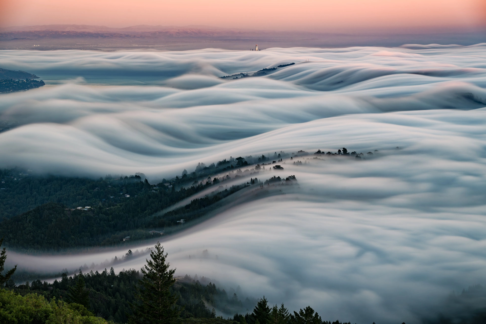 long exposure of fog in mountain