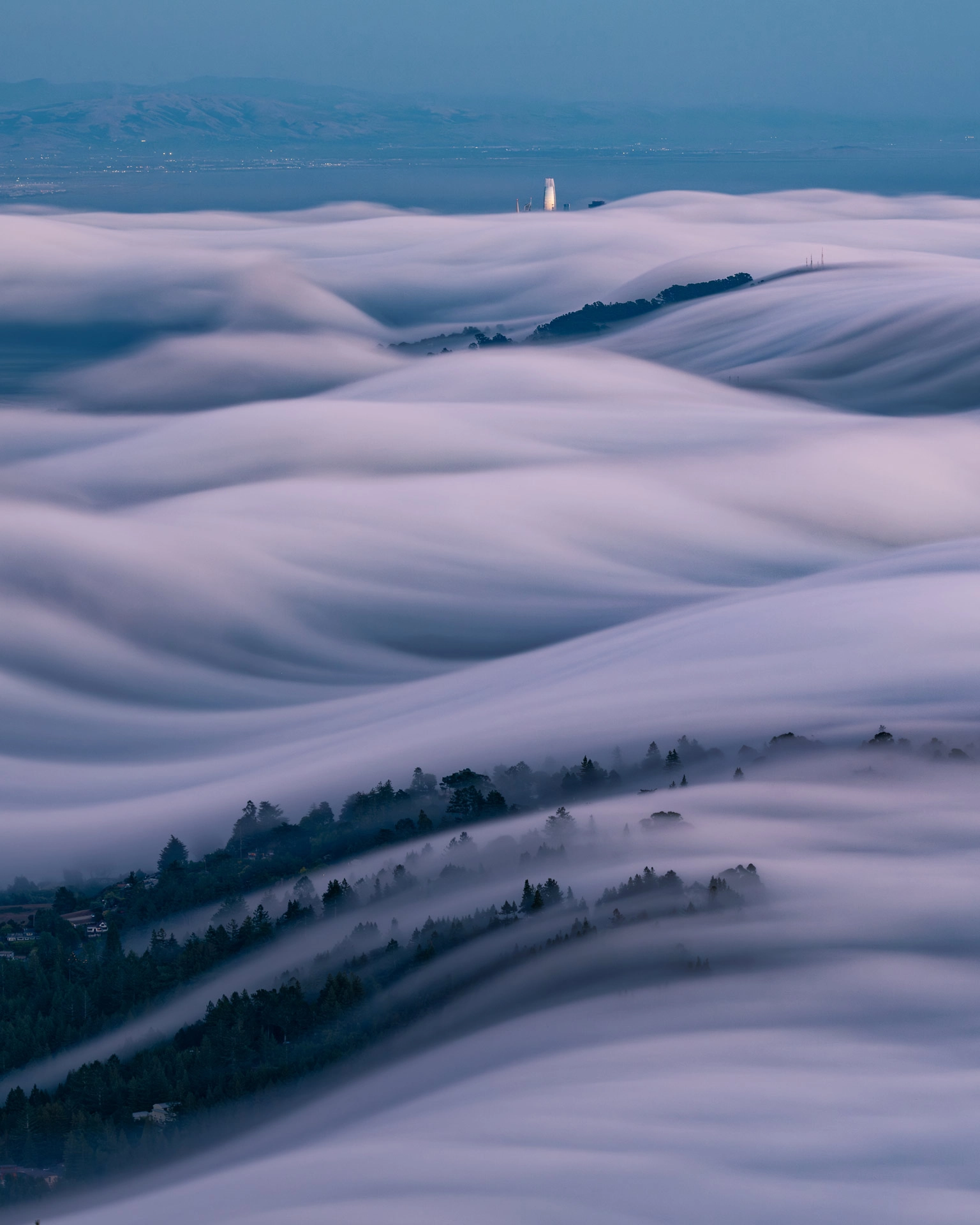long exposure of fog in mountain